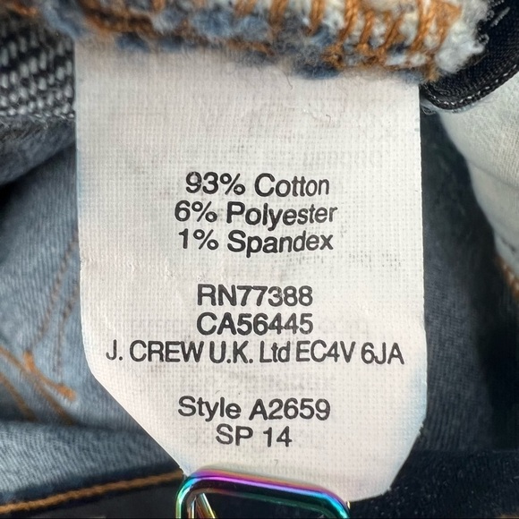 J Crew Toothpick Ankle Skinny Jeans Size 26 Women’s - Picture 7 of 8